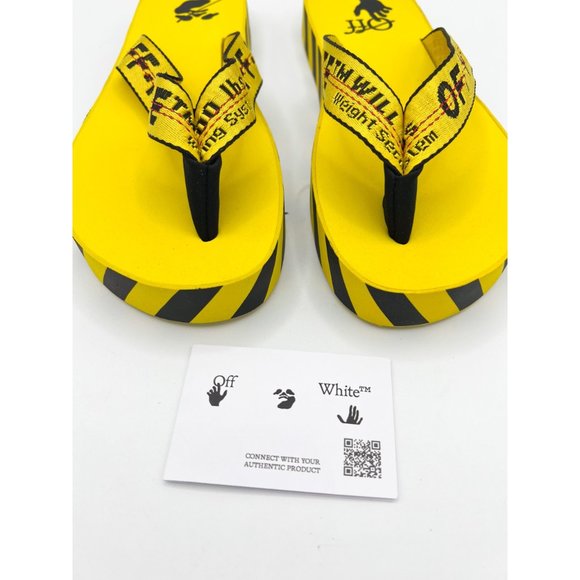 Off-White Industrial Strap Logo Flip Flops Sz EU 42 US 9 - Picture 5 of 11
